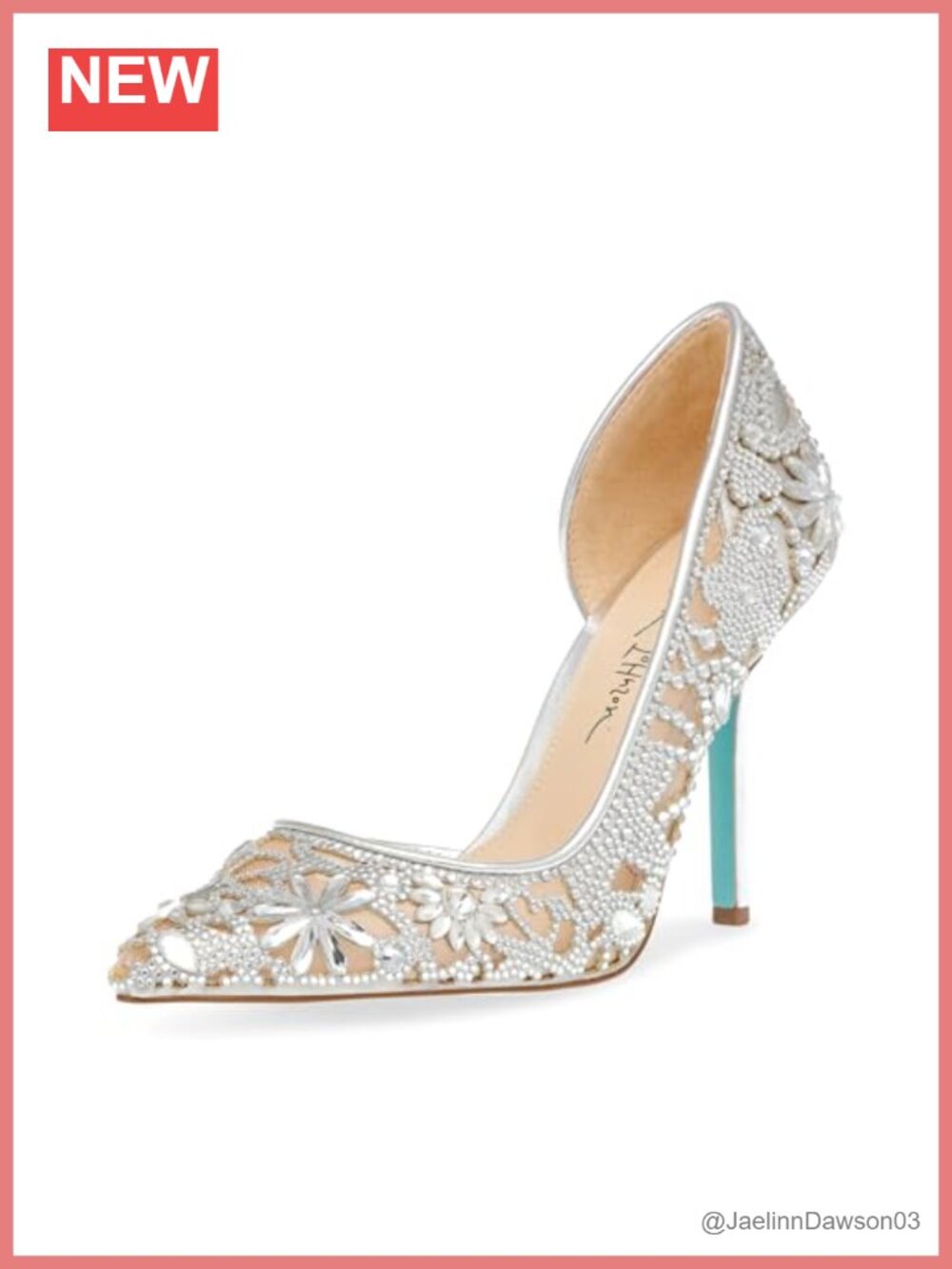 Rhinestone Embellished Stiletto Heel Pump, Slip-On, 4 Inch Heel, Pointed Toe